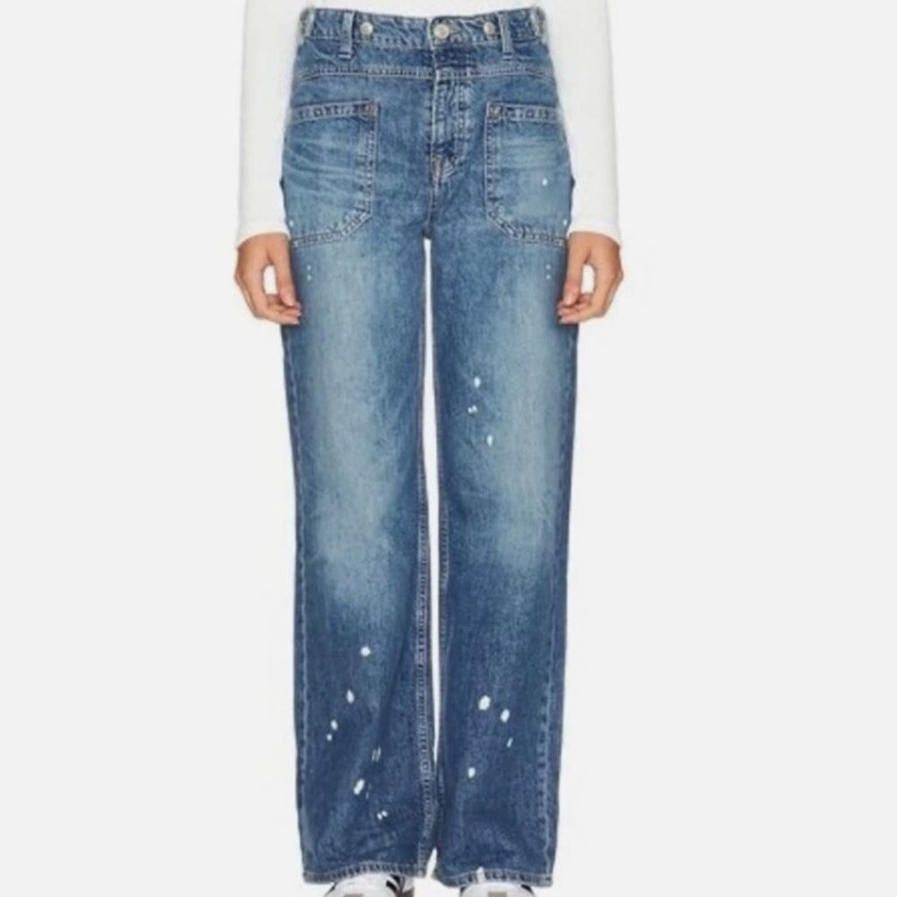 We The Free Palmer Cuffed Wide Leg Jeans in the color 100 Years EUC Size 30